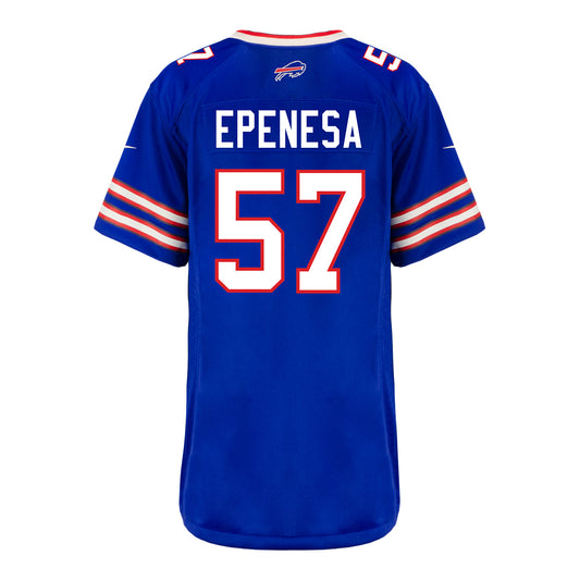 Ladies Nike Game Home A.J. Epenesa Jersey In Blue - Back View