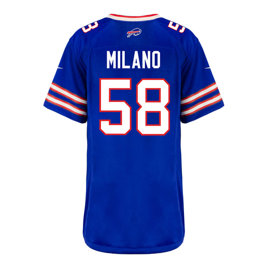 Ladies Nike Game Home Matt Milano Jersey In Blue - Back View