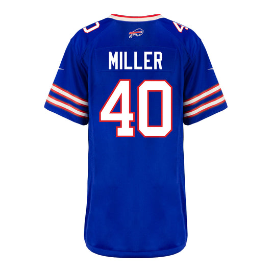 Ladies Nike Game Home Von Miller Jersey In Blue - Back View