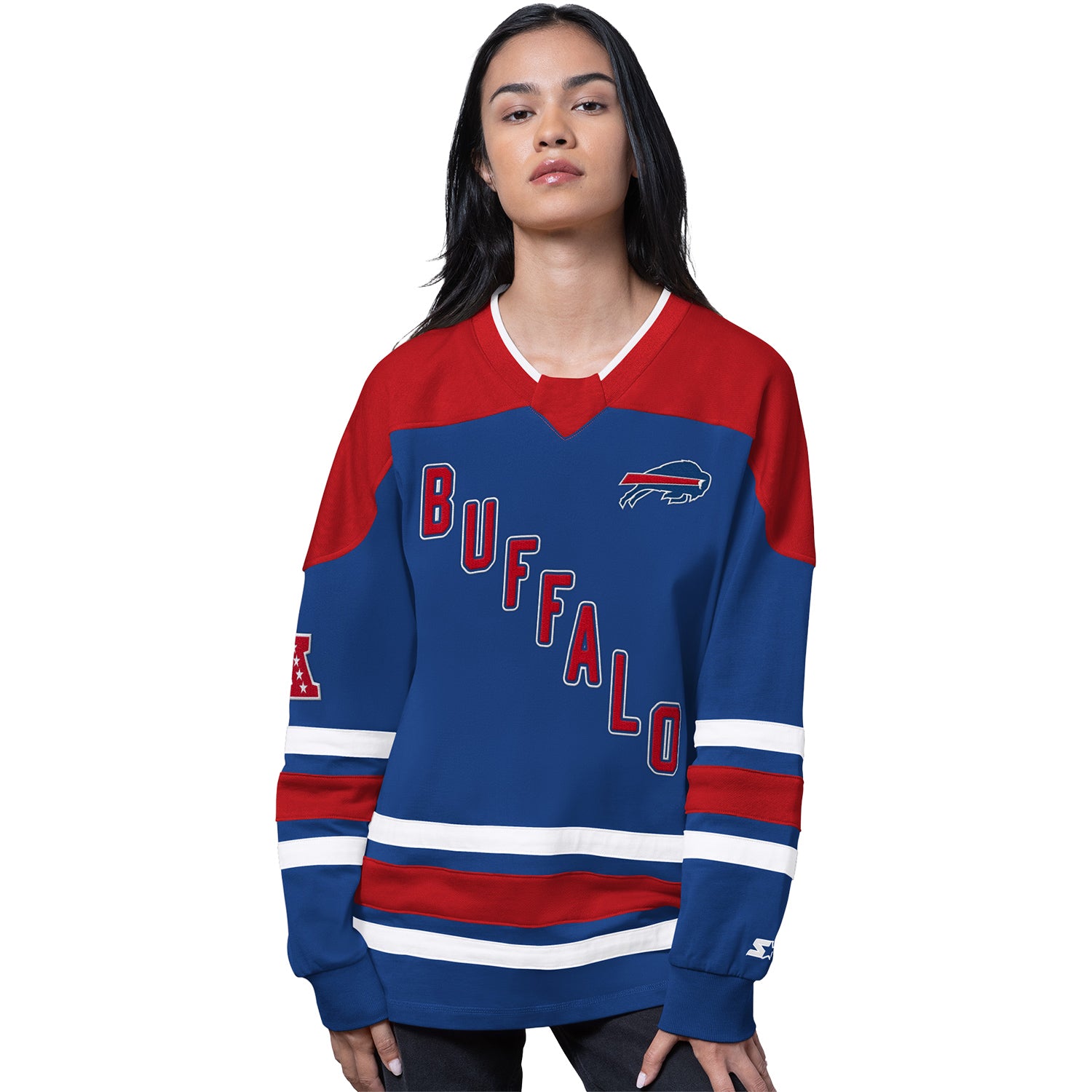 Ladies Bills Starter Dream Team Rugby Jersey In Blue - Front View