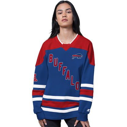 Ladies Bills Starter Dream Team Rugby Jersey In Blue - Front View