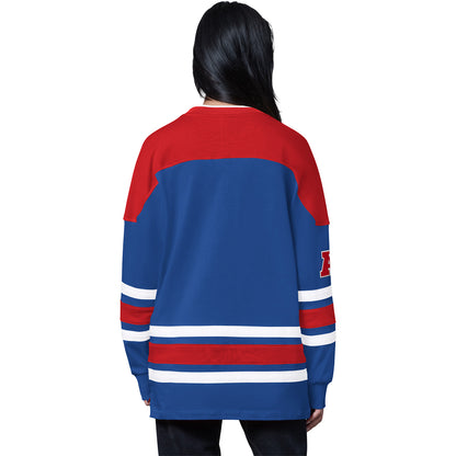 Ladies Bills Starter Dream Team Rugby Jersey In Blue - Back View