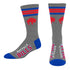 Bills Marbled 4 Stripe Deuce Socks In Grey - Front View