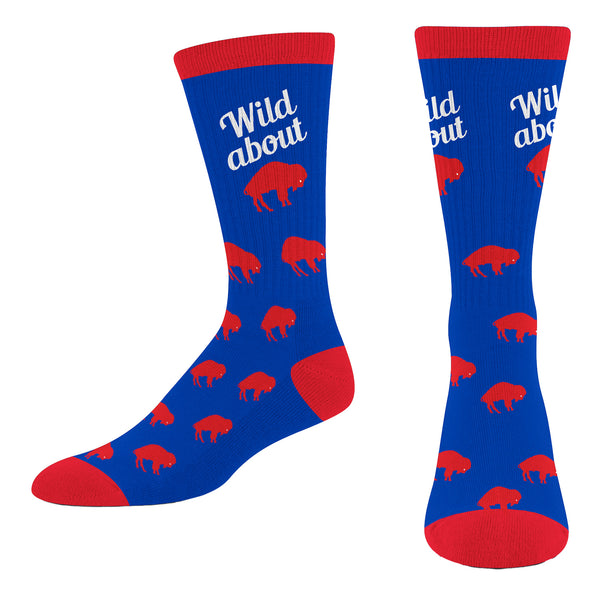 Bills Classic Wild Stripe Socks In Blue & Red