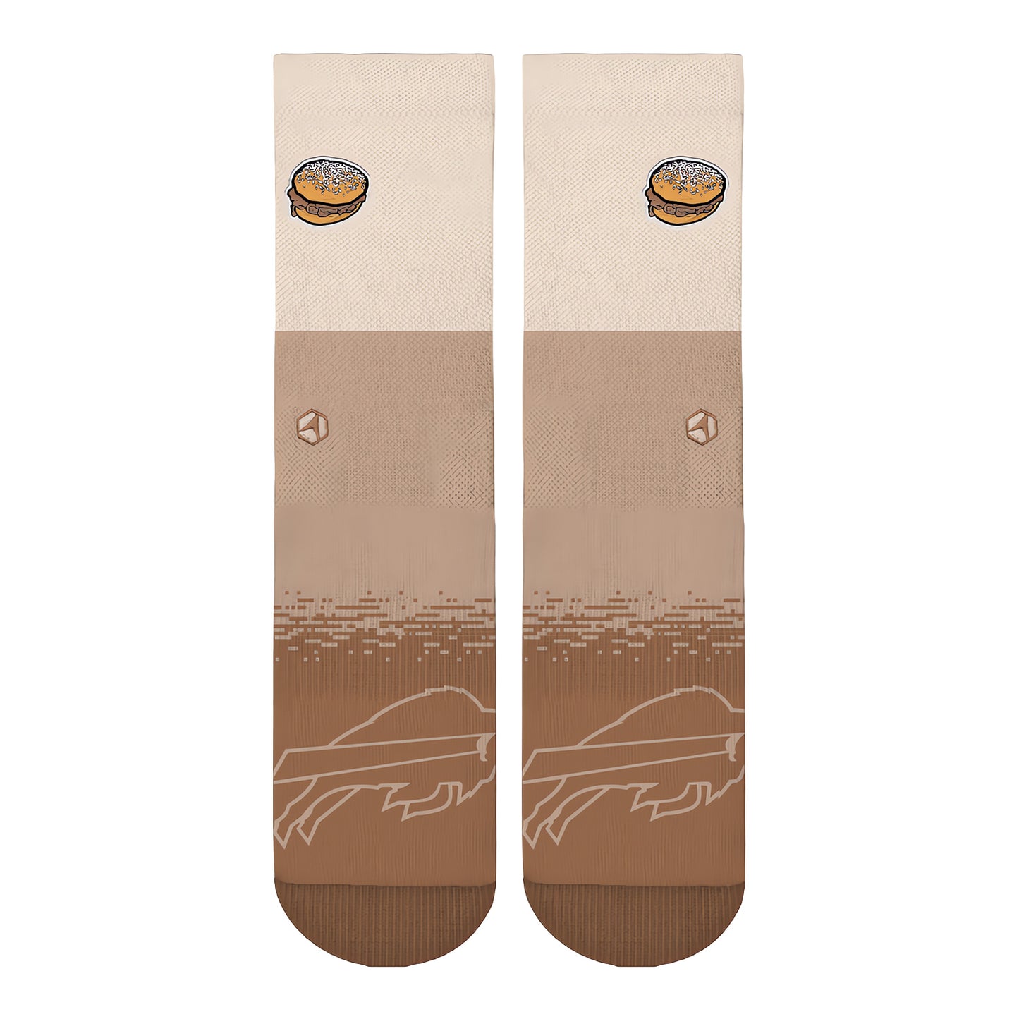 Rock 'Em Bills Exclusive Take Out 3-Pack Socks Set - Tan Socks - Front View