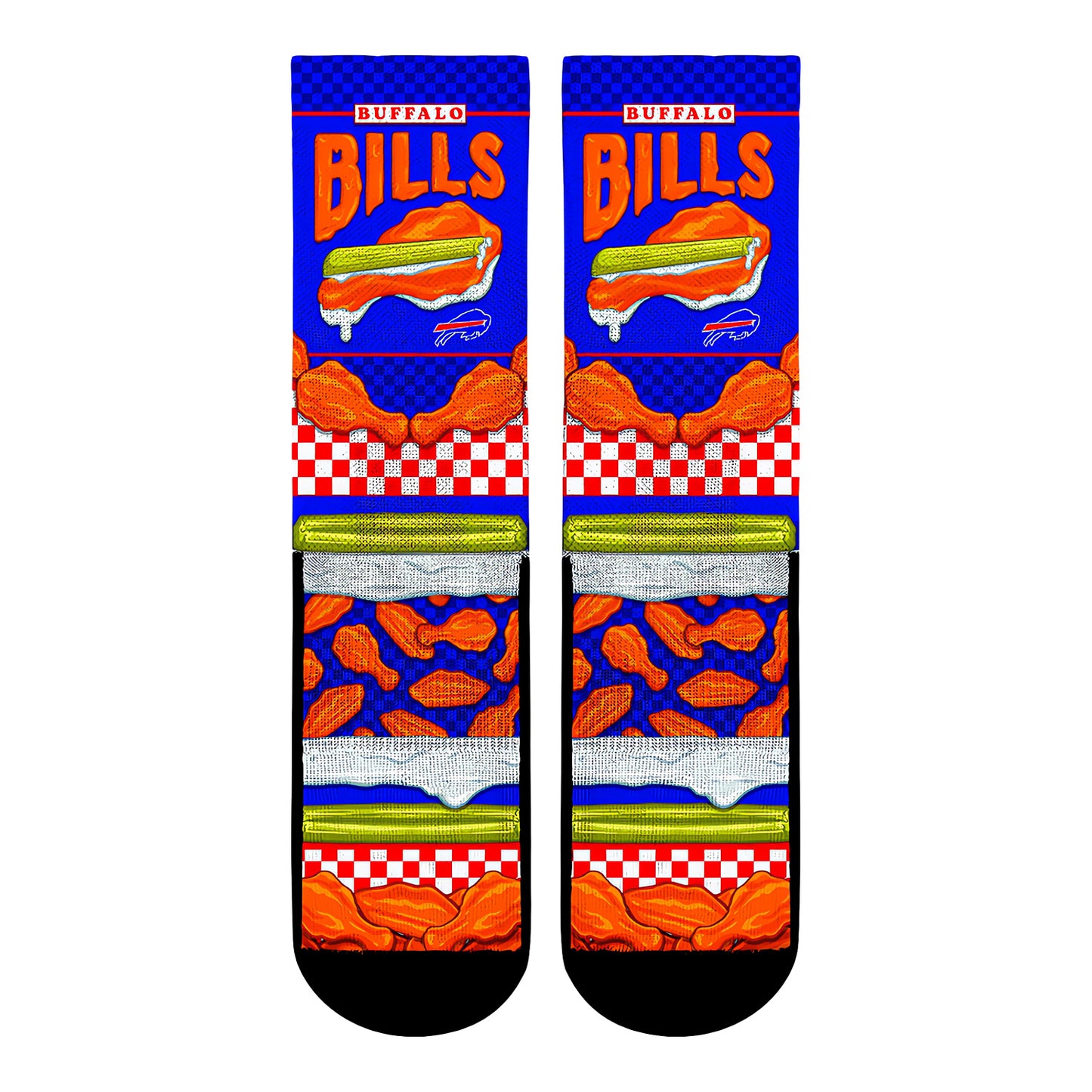 Rock 'Em Bills Exclusive Take Out 3-Pack Socks Set - Blue Socks - Front View