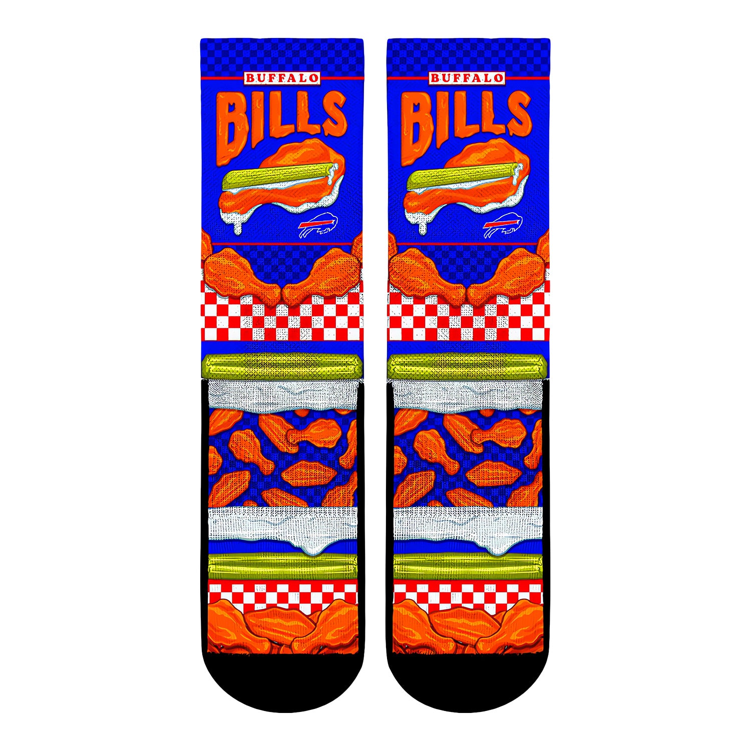 Rock 'Em Bills Exclusive Take Out 3-Pack Socks Set - Blue Socks - Front View