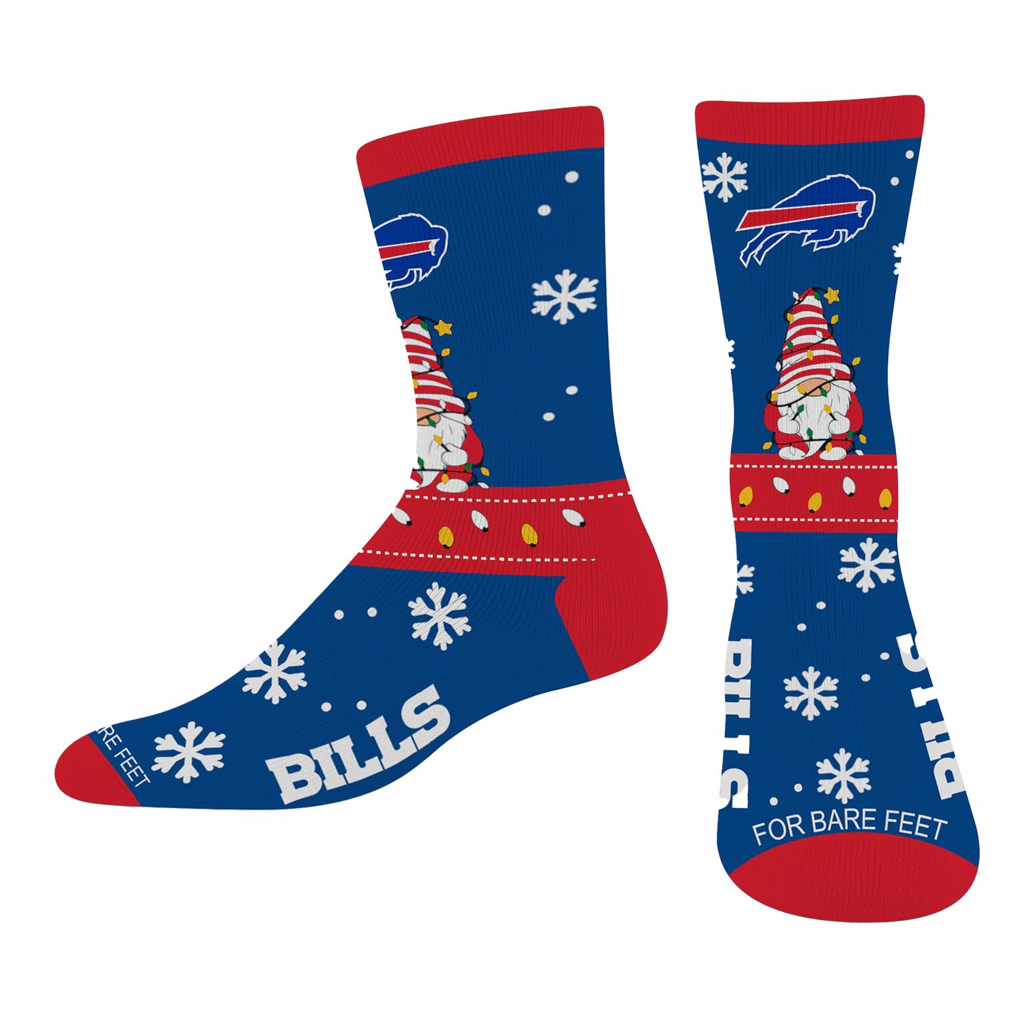 Buffalo Bills Sweater Gnome Socks In Blue - Front View