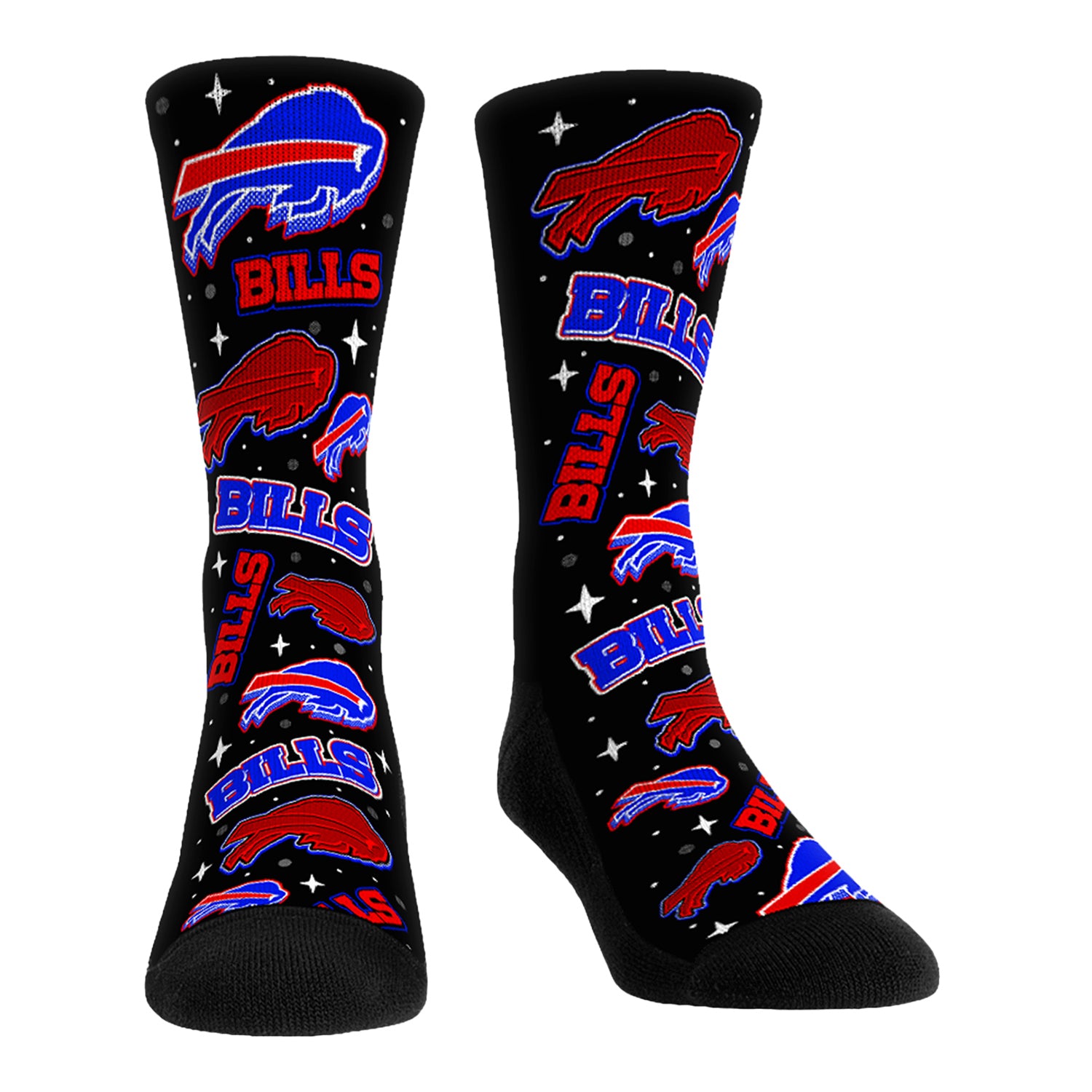 Buffalo Bills Rock Em' Mens Outta this World Socks In Black - Front View