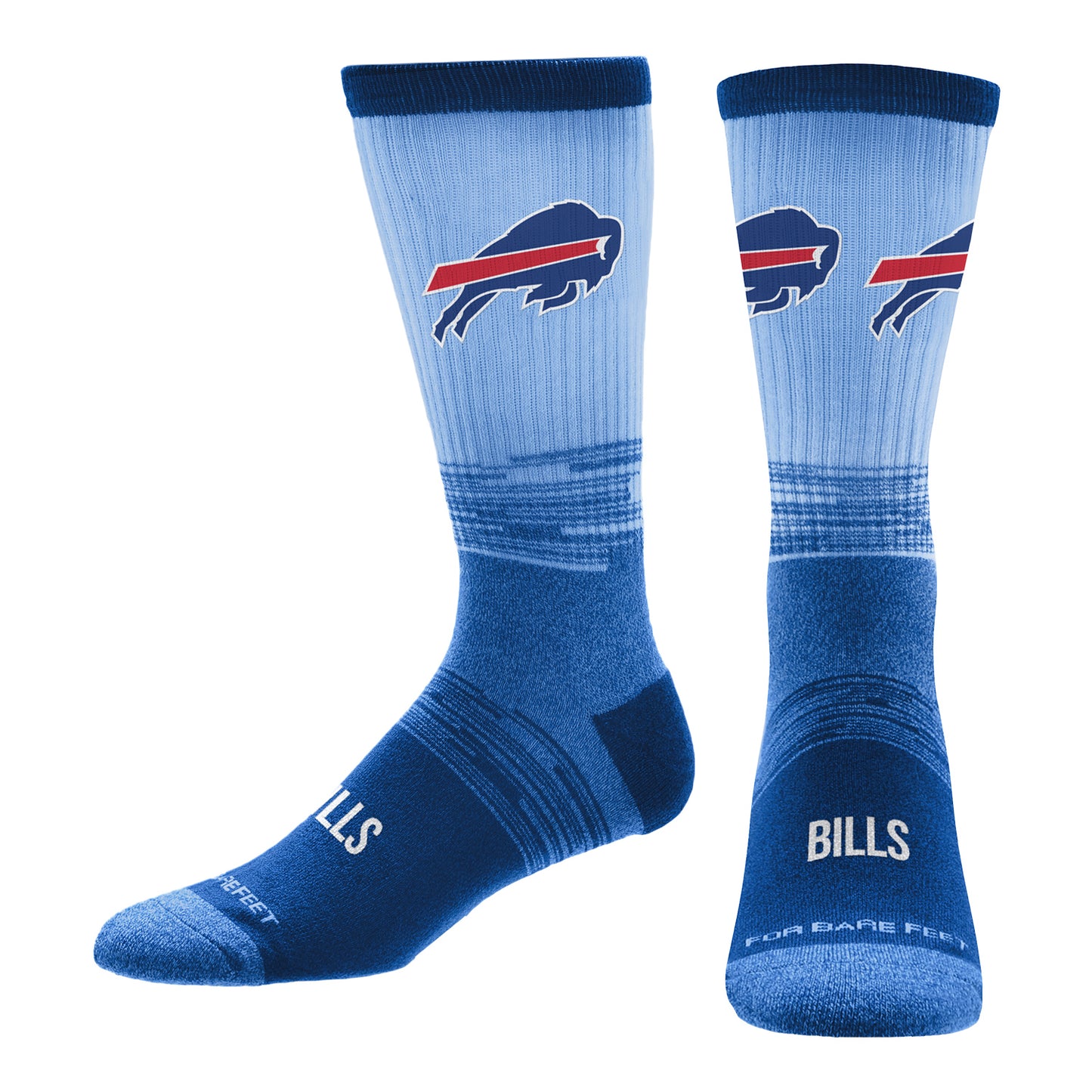 Buffalo Bills Team Tonal Logo Socks In Blue - Combined Pair Front & Left Side View