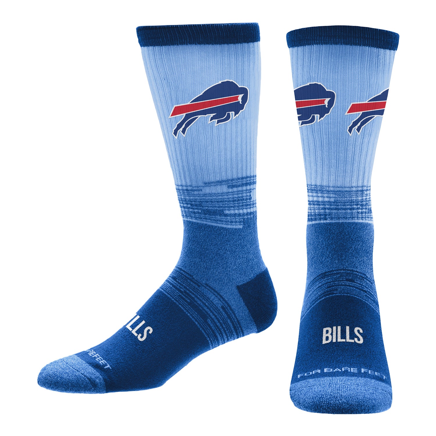 Buffalo Bills Team Tonal Logo Socks In Blue - Combined Pair Front & Left Side View