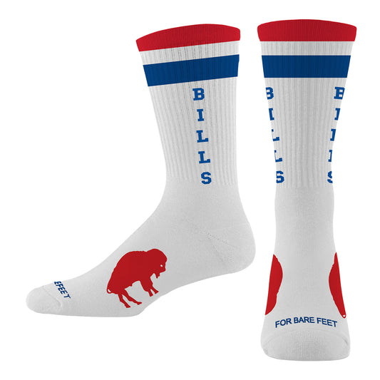 Bills For Bare Feet Classic Logo Socks In White - Front View