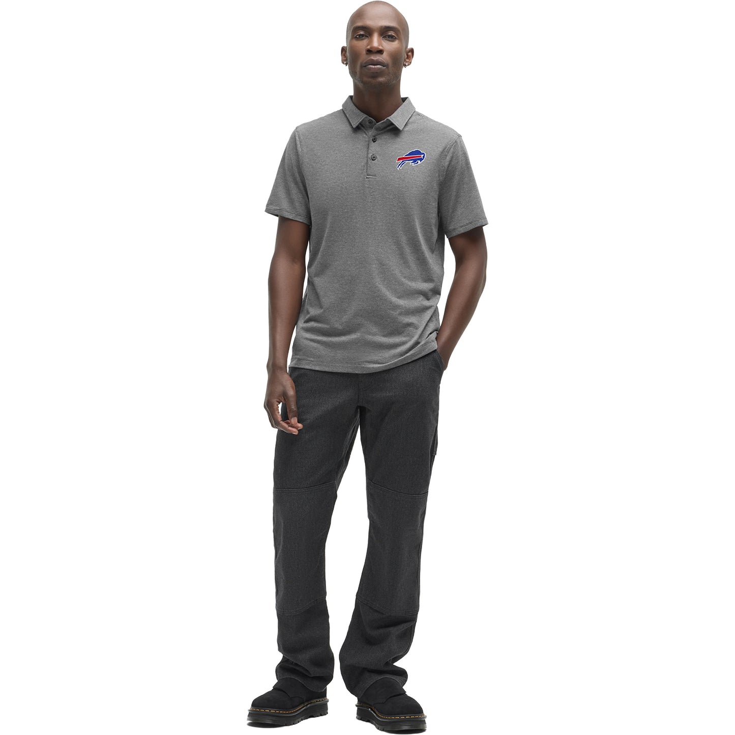 Buffalo Bills Lululemon Evolution Polo In Grey - Front View 2