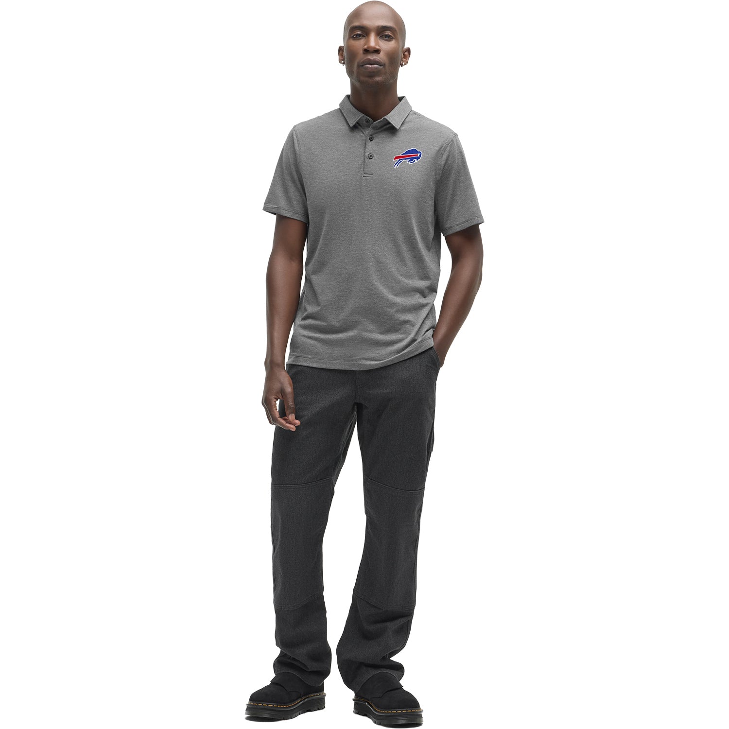 Buffalo Bills Lululemon Evolution Polo In Grey - Front View 2