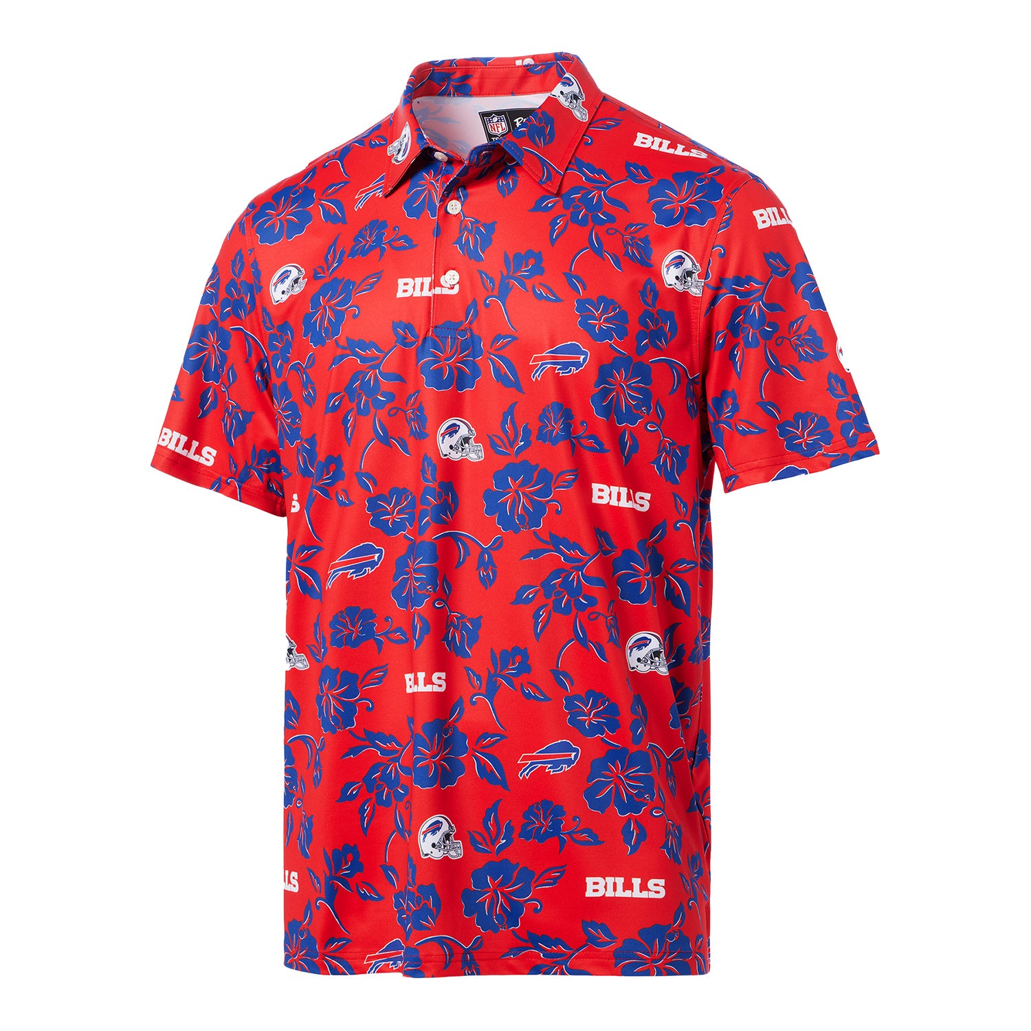 Reyn Spooner Buffalo Bills Pua Performance Polo In Red & Blue - Front View