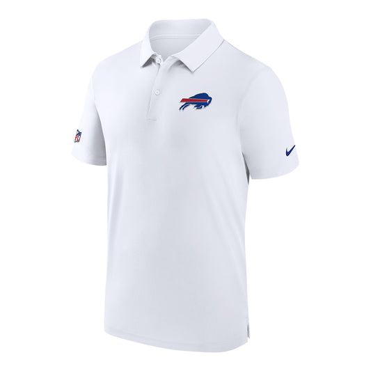 Nike Buffalo Bills Sideline Drifit Woven Polo In White - Front View