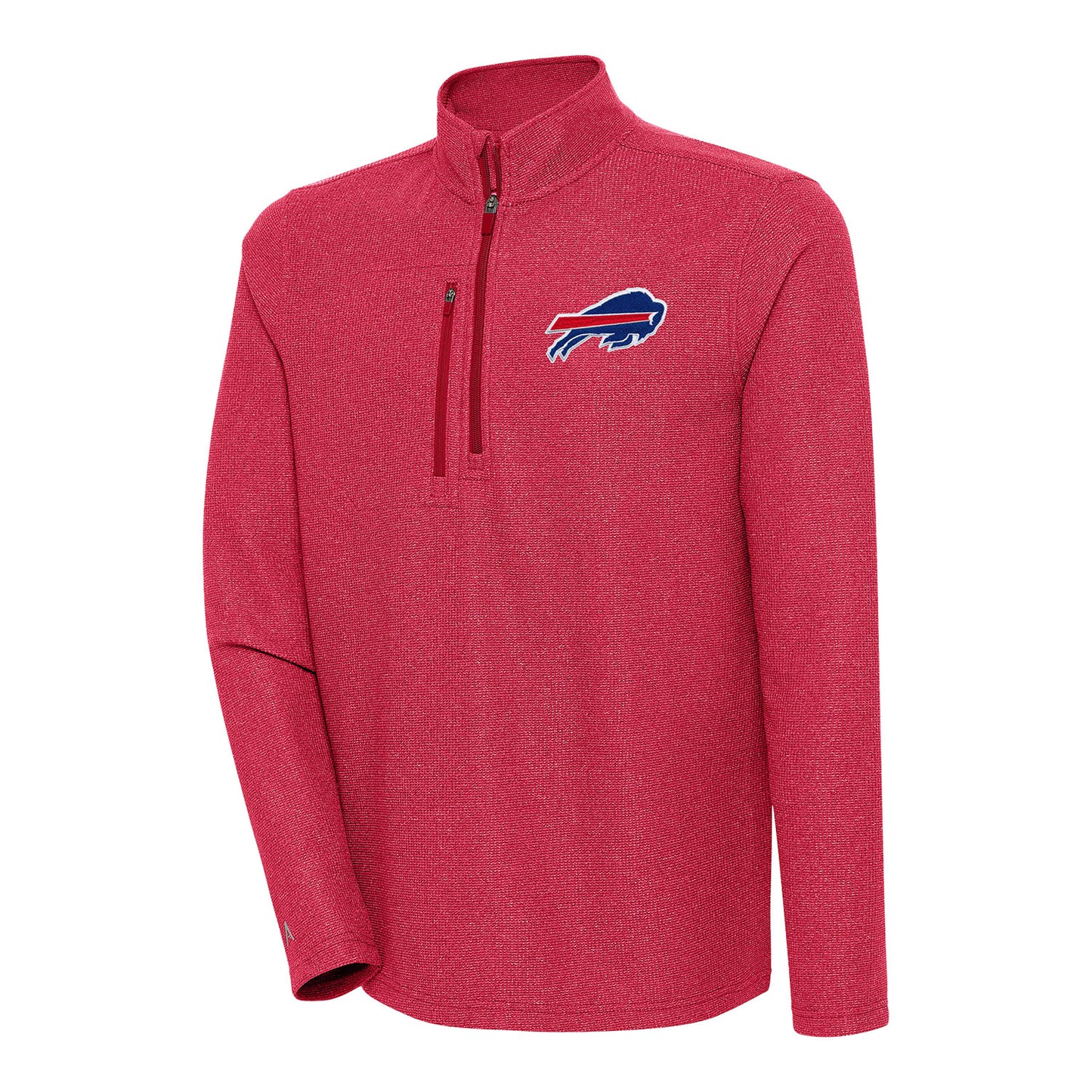 Antigua Bills Revolution 1/4 Zip Jacket In Red - Front View