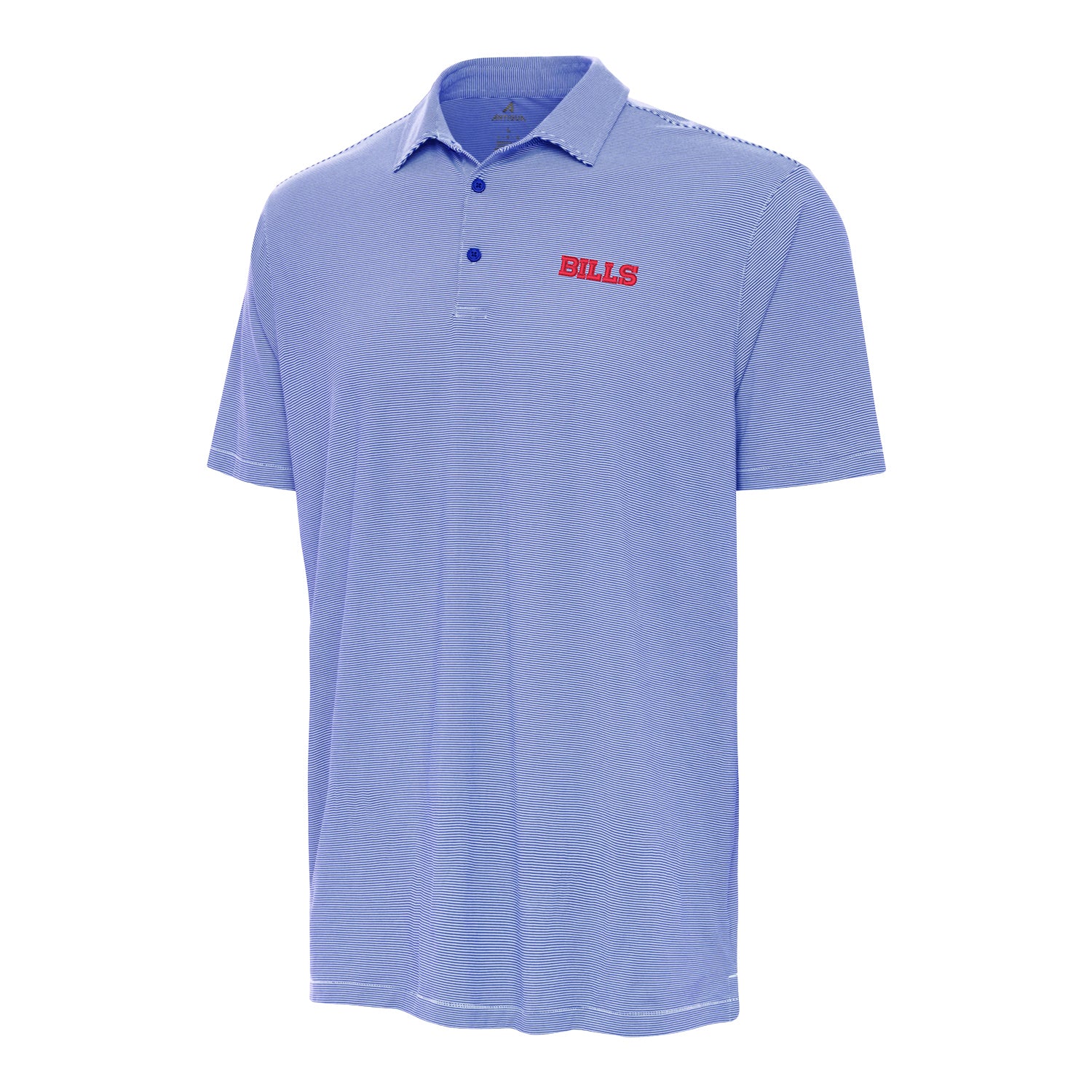 Buffalo Bills Antigua Twine Wordmark Polo In Blue - Front View
