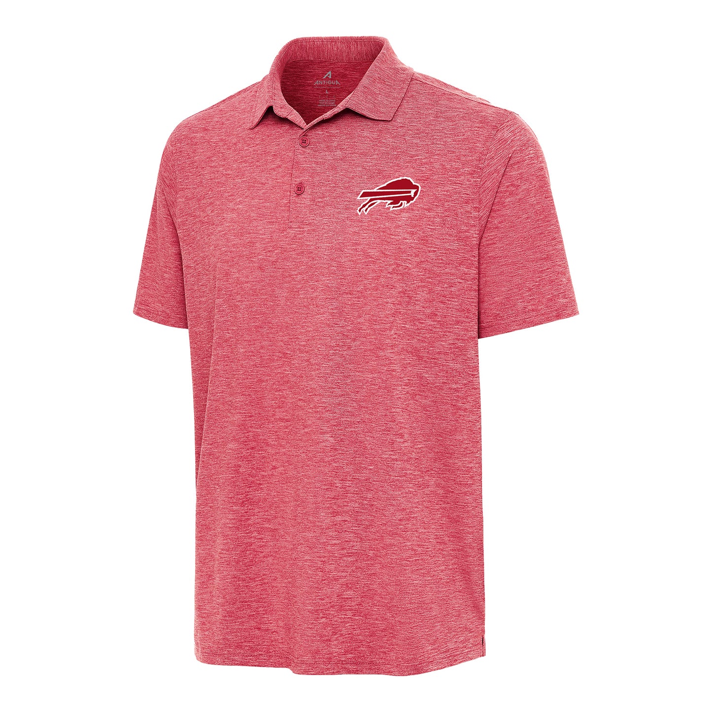 Buffalo Bills Antigua Par 3 Primary Tonal Polo In Red - Front View