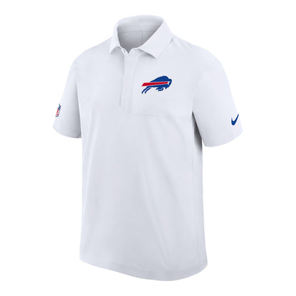 Bills Nike Sideline Dri-FIT Woven Polo - White - Front View