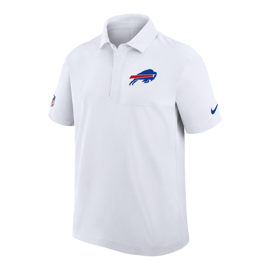 Bills Nike Sideline Dri-FIT Woven Polo - White - Front View