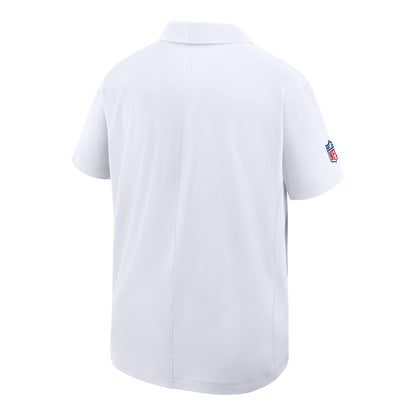 Bills Nike Sideline Dri-FIT Woven Polo - White - Back View