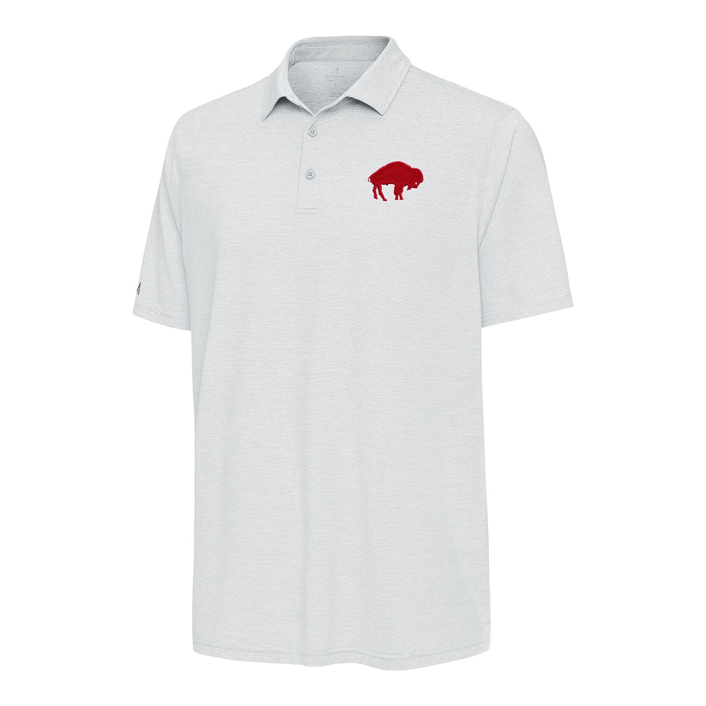Buffalo Bills Antigua Distressed Classic Logo Polo In White - Front View