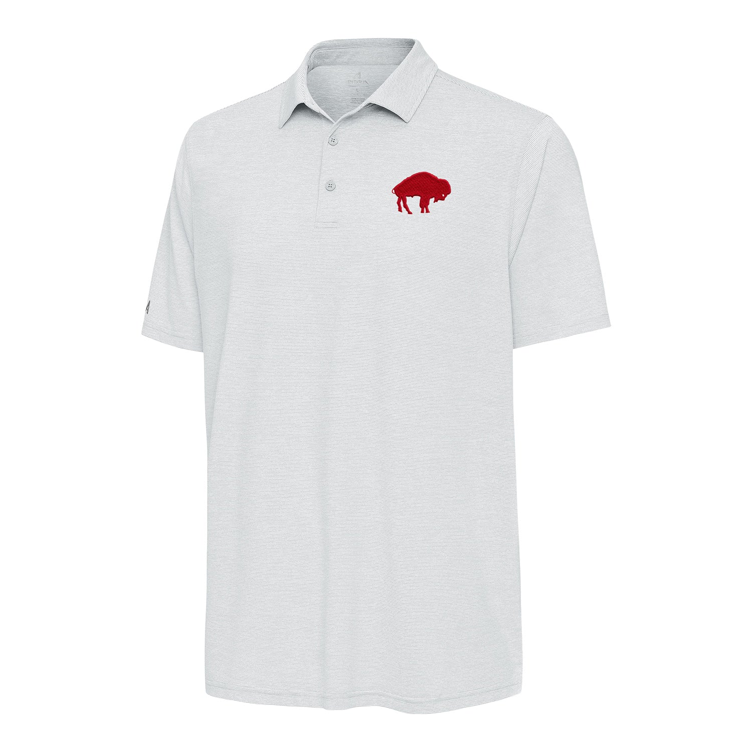 Buffalo Bills Antigua Distressed Classic Logo Polo In White - Front View