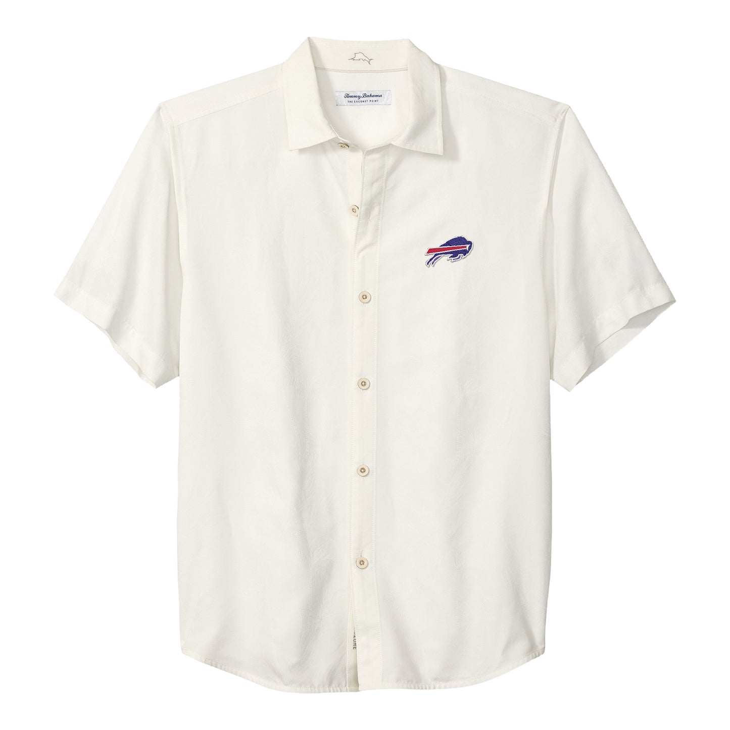 Buffalo Bills Tommy Bahama Coconut Point Palm Vista Buttondown In White - Front View