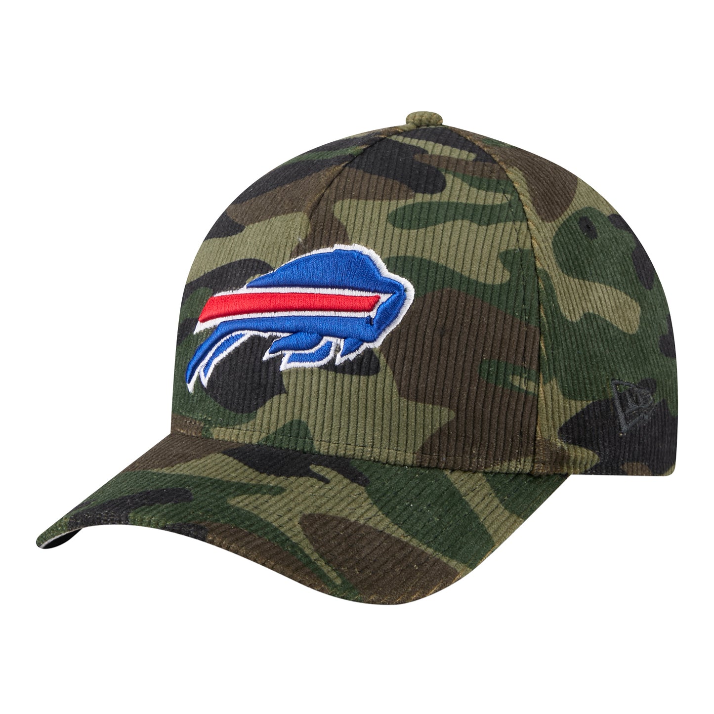 Buffalo Bills New Era 9FORTY Salute to Service 25 Corduroy Fan Pack Hat In Camouflage - Angled Left Side View