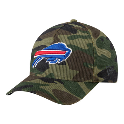 Buffalo Bills New Era 9FORTY Salute to Service 25 Corduroy Fan Pack Hat In Camouflage - Angled Left Side View