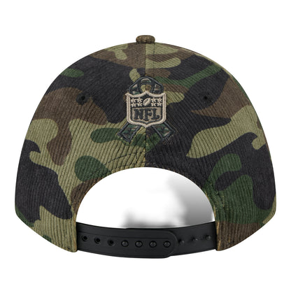 Buffalo Bills New Era 9FORTY Salute to Service 25 Corduroy Fan Pack Hat In Camouflage - Back View