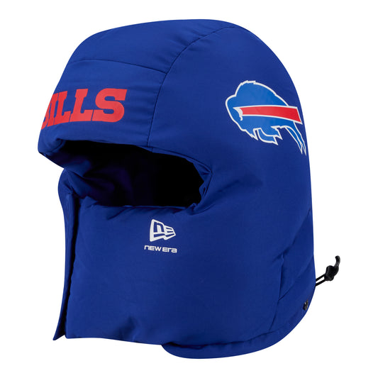 Buffalo Bills New Era Helmet Puffer Hat In Blue - Front Left View