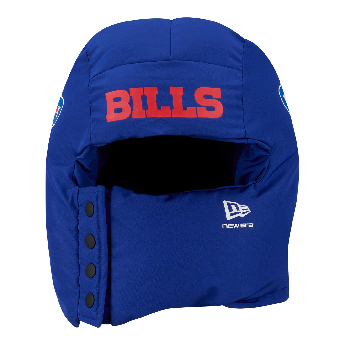 Buffalo Bills New Era Helmet Puffer Hat In Blue - Front View