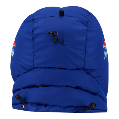 Buffalo Bills New Era Helmet Puffer Hat In Blue - Back View