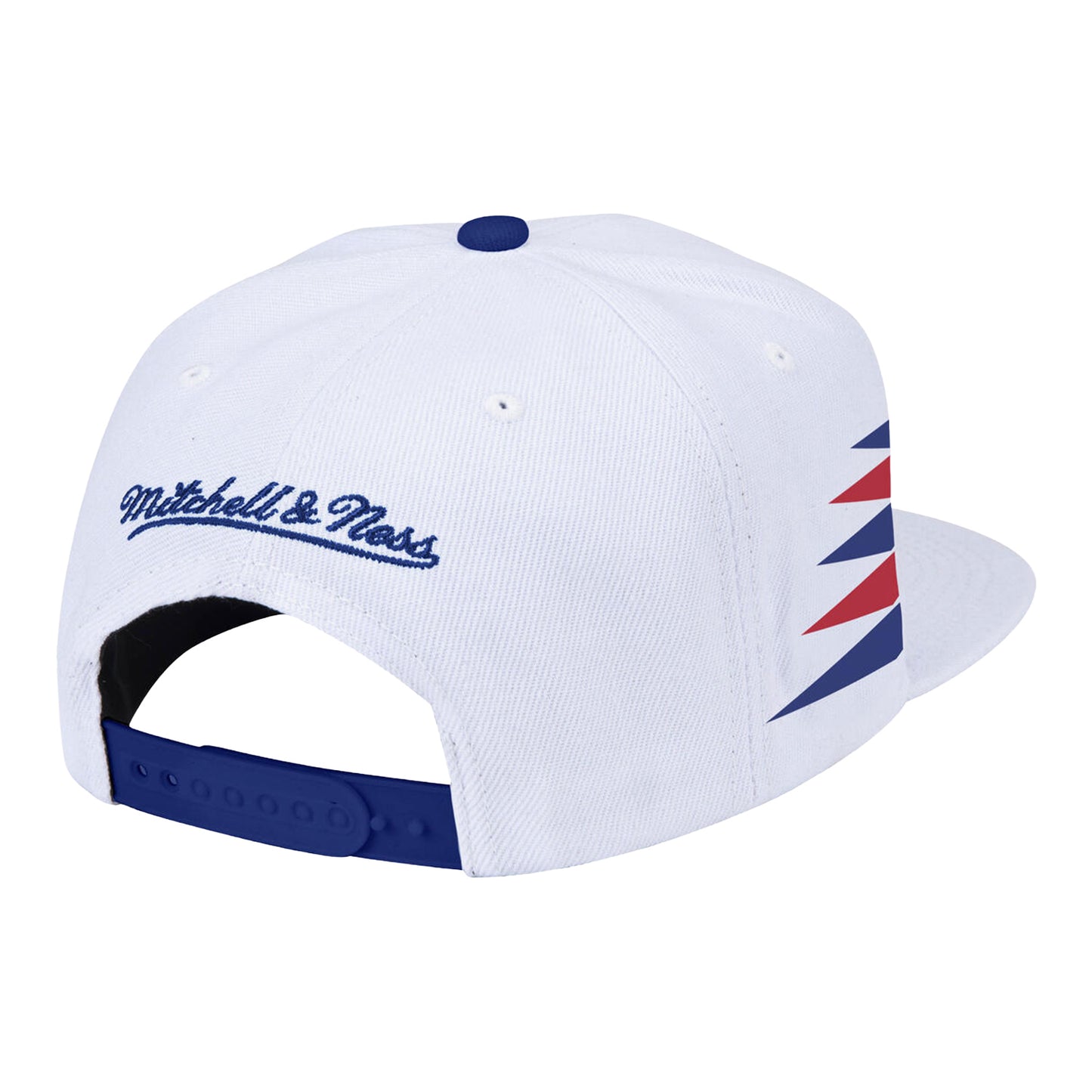 Buffalo Bills Mitchell & Ness Diamond Cut Snapback Hat In White - Back View