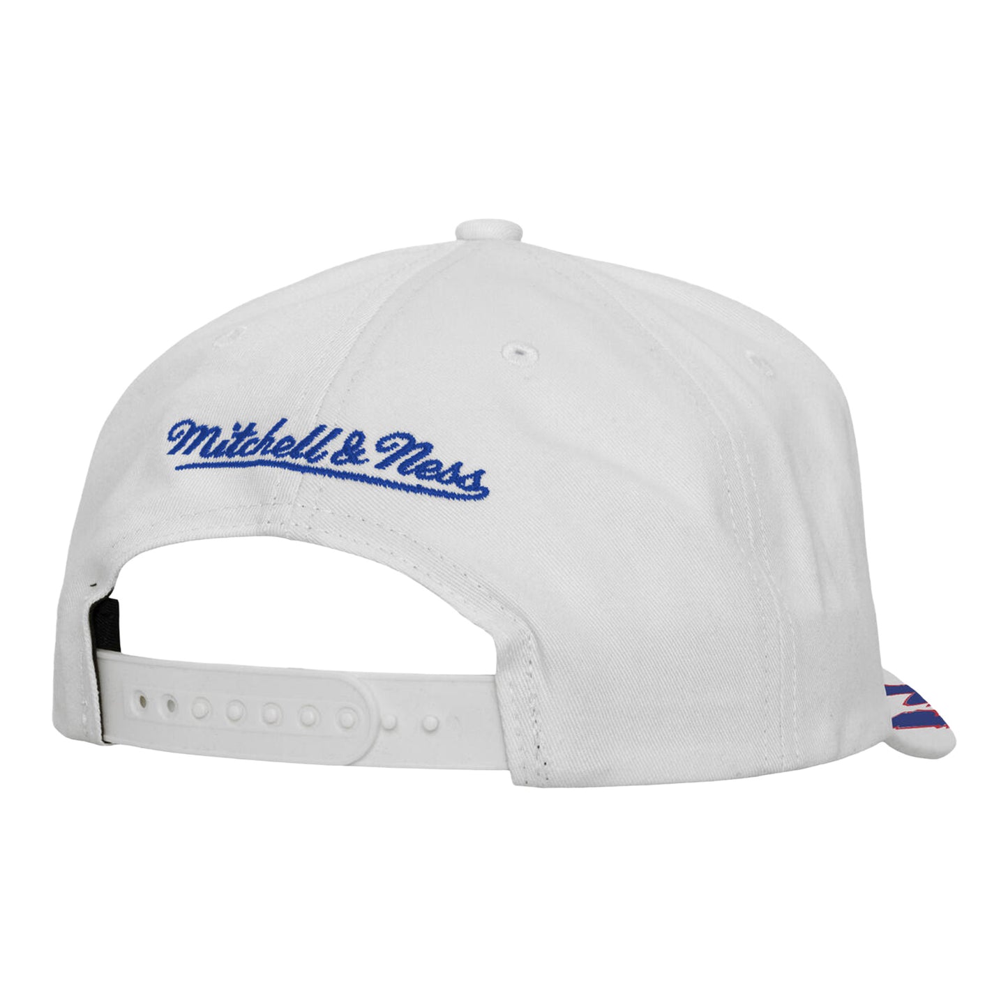 Mitchell & Ness Bills Mafia Pro Pinch Snapback Hat In White - Back View
