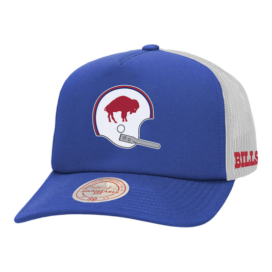Buffalo Bills Old School Trucker Hat In Blue - Front View