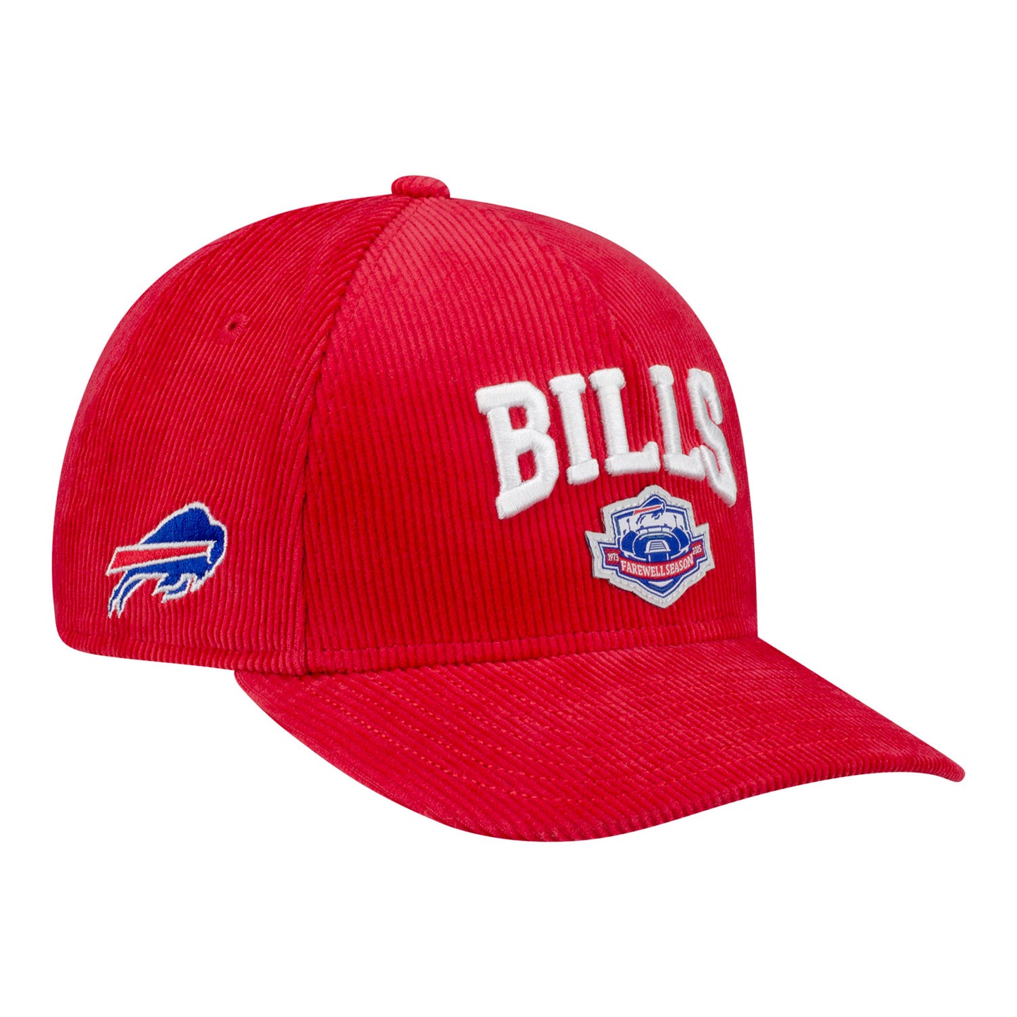 Buffalo Bills New Era 9FORTY Farewell Season Hat In Red - Front Right View