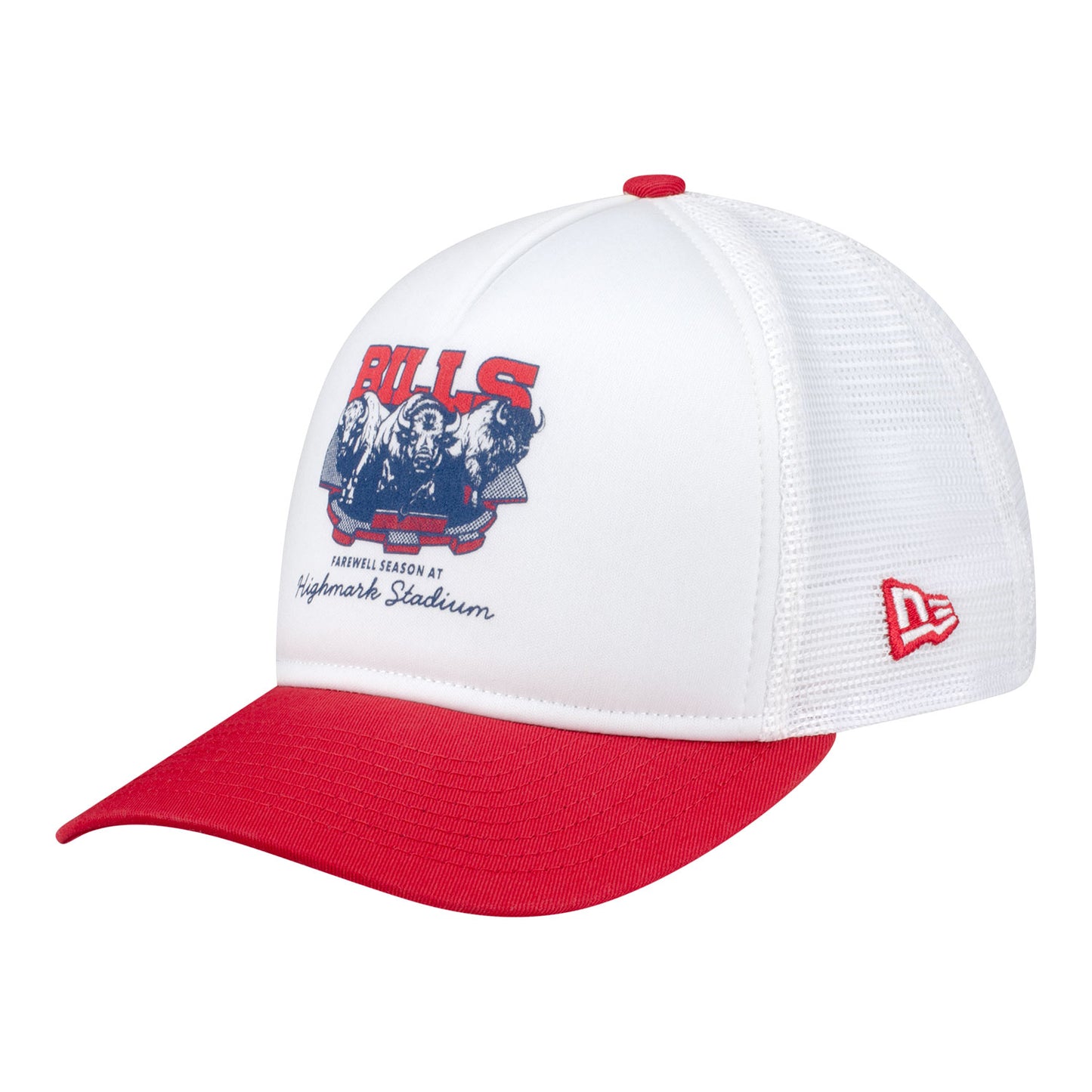 Buffalo Bills New Era 9FORTY Farewell Season 2-Tone Hat In White - Front Left View