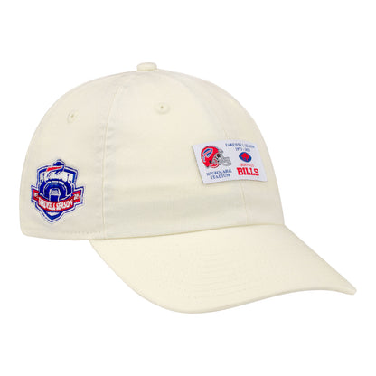 Buffalo Bills New Era 9FORTY Farewell Season Patch Hat In White - Front Right View