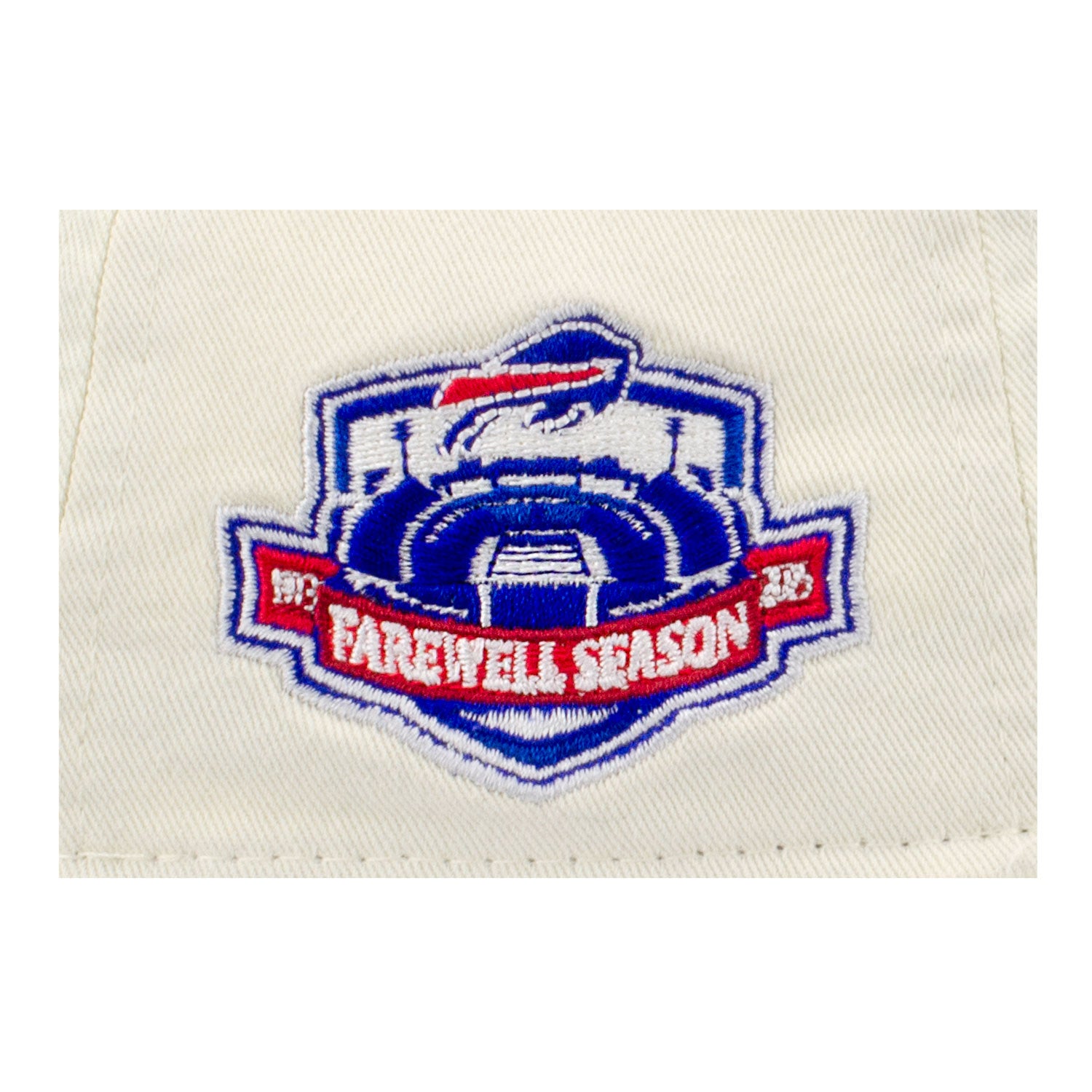 Buffalo Bills New Era 9FORTY Farewell Season Patch Hat In White - Patch View