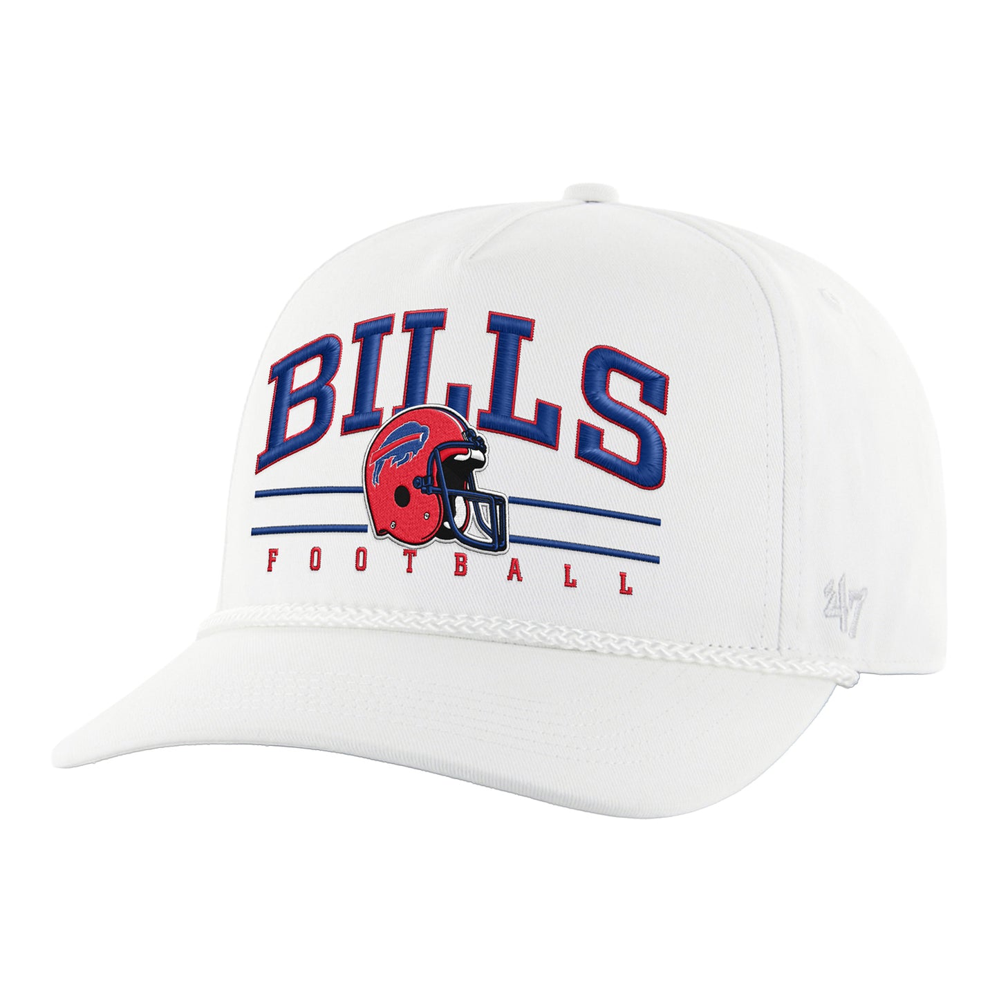 Buffalo Bills '47 Brand Red Helmet Hitch Hat In White - Front View