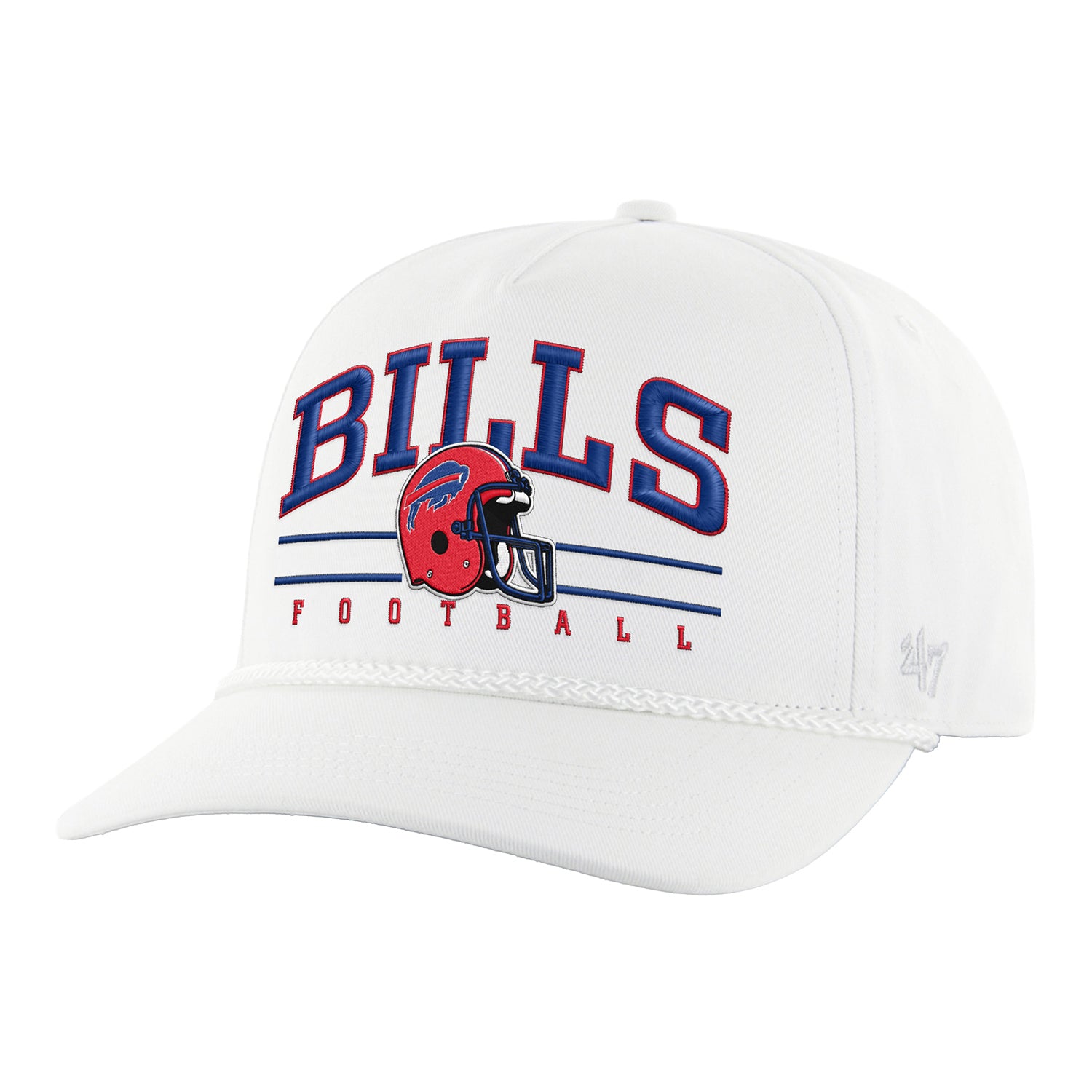 Buffalo Bills '47 Brand Red Helmet Hitch Hat In White - Front View