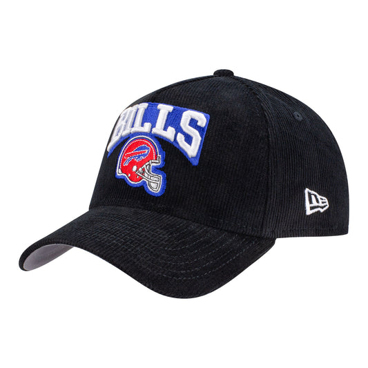 Buffalo Bills New Era 9FORTY A-Frame Red Helmet Hat In Black - Angled Left Side View