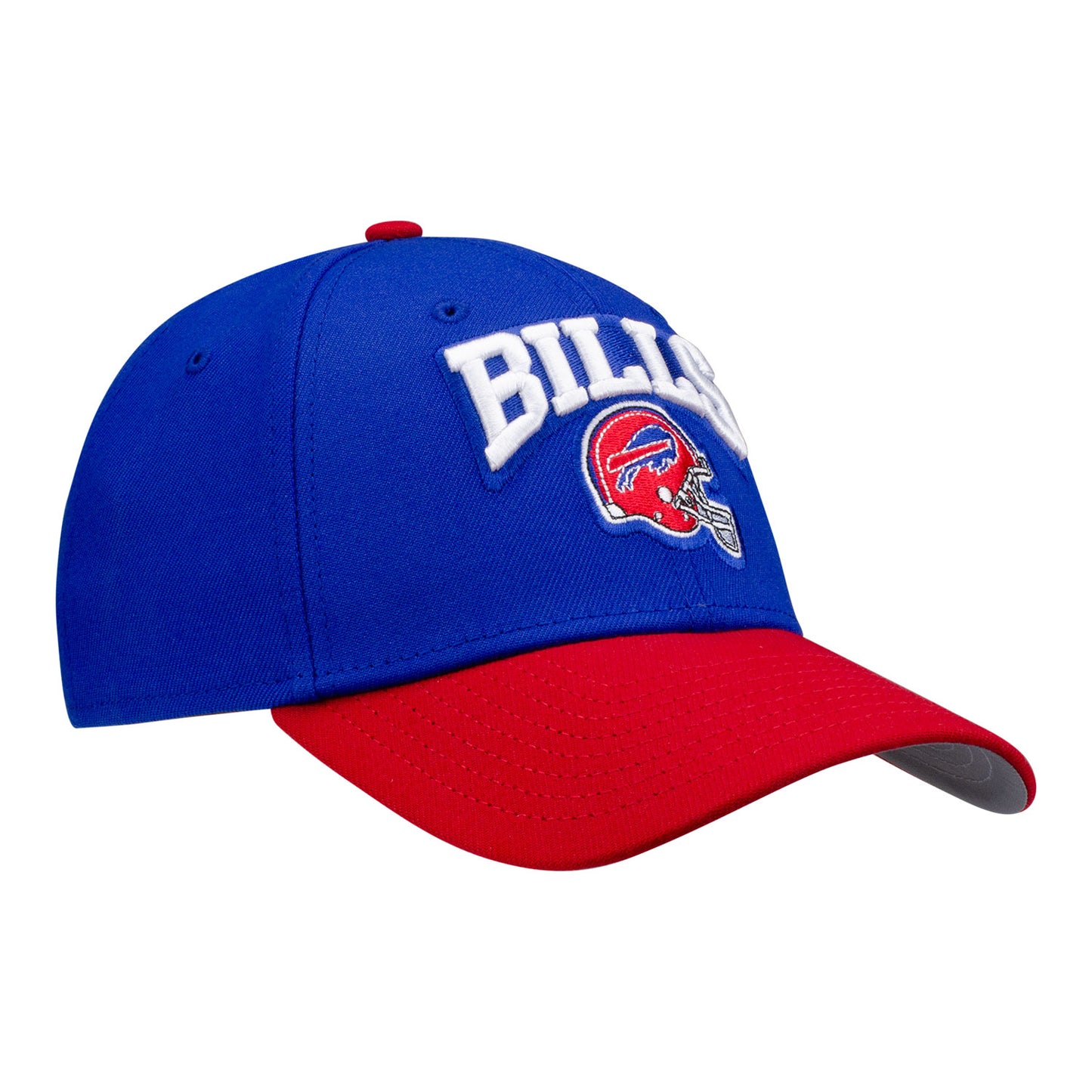 Buffalo Bills New Era 2-Tone Red Helmet 39THIRTY Hat In Blue & Red - Angled Right Side View
