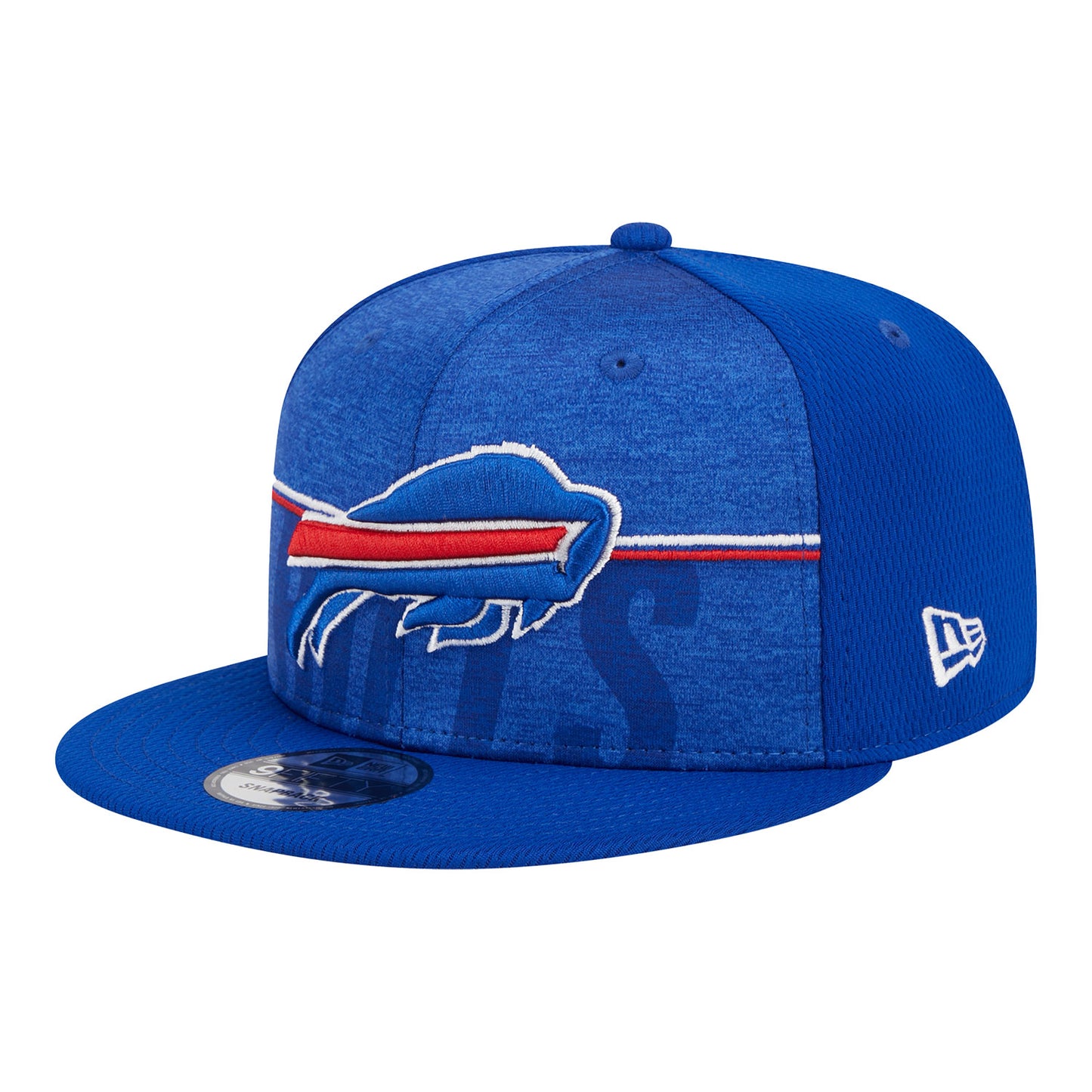 Bills New Era 2023 Training 9FIFTY Snapback Hat - In Blue - Left View