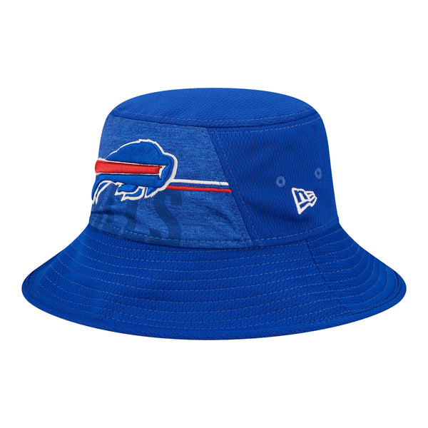 Bills New Era 2023 Training Stretch Bucket Hat - In Blue - Left View