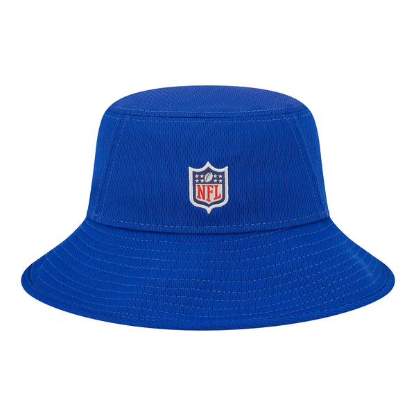 Bills New Era 2023 Training Stretch Bucket Hat - In Blue - Back View