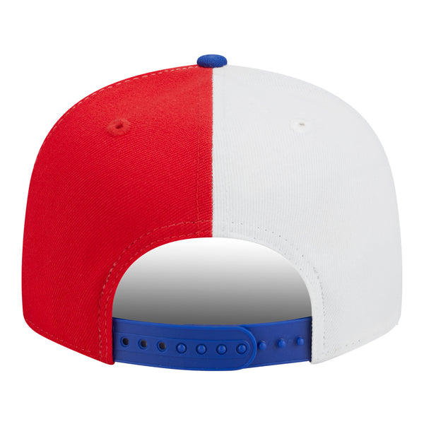 Bills New Era 9FIFTY 2023 Sideline Snapback Hat In Red & White - Back View